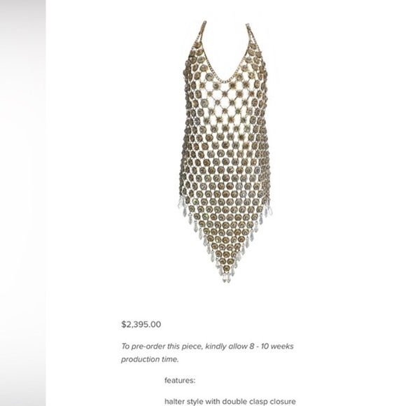 NEW Kelsey Randall x REVOLVE Kelsey Chainmail Dress in Pink & Gold - Picture 4 of 14